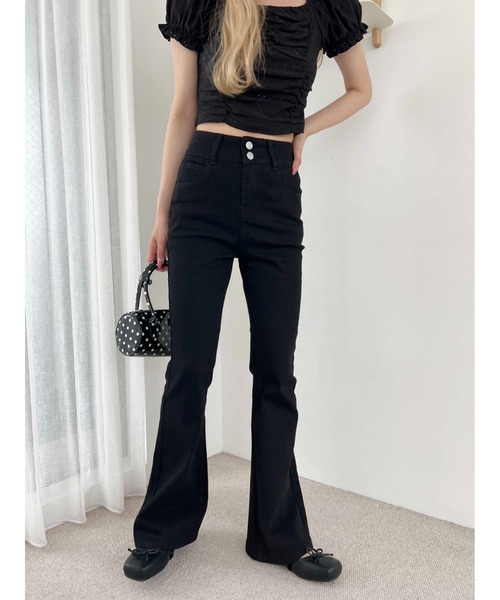 PHILLY（フィリー）の「【美脚シルエット★】ストレッチフレアパンツ（その他パンツ・レディース・ブラック/ブルー・FREE）」の3枚目の写真