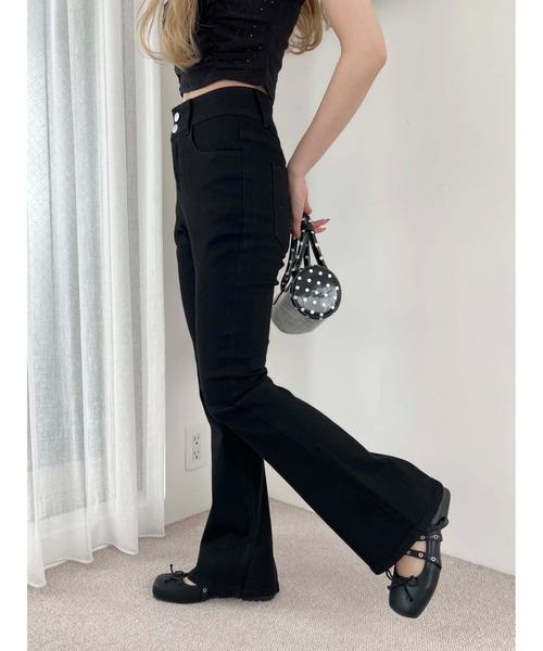 PHILLY（フィリー）の「【美脚シルエット★】ストレッチフレアパンツ（その他パンツ・レディース・ブラック/ブルー・FREE）」の4枚目の写真