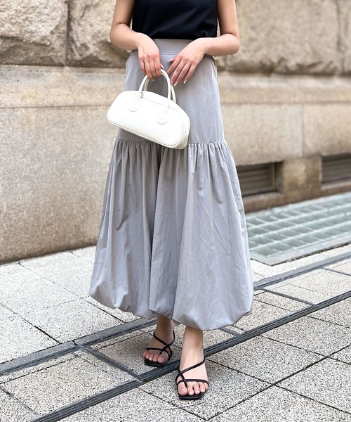 KOBE LETTUCE(コウベレタス)の「切替えバルーンスカート(スカート・レディース・グレー/ブラック/オフホワイト・M)」の3枚目の写真