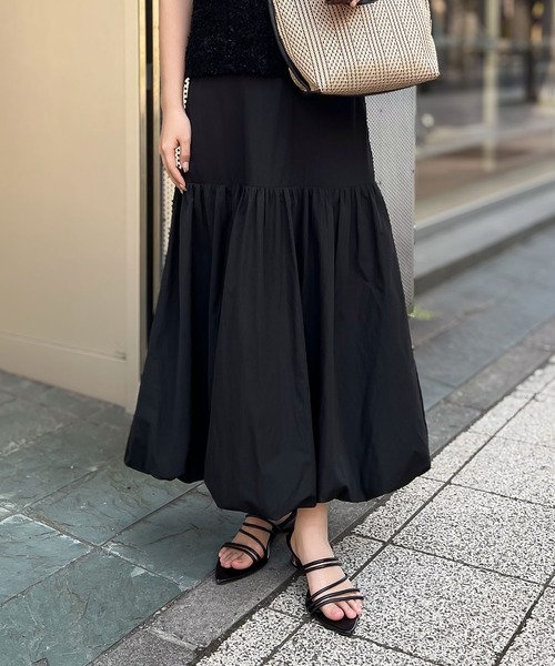 KOBE LETTUCE(コウベレタス)の「切替えバルーンスカート(スカート・レディース・グレー/ブラック/オフホワイト・M)」の2枚目の写真