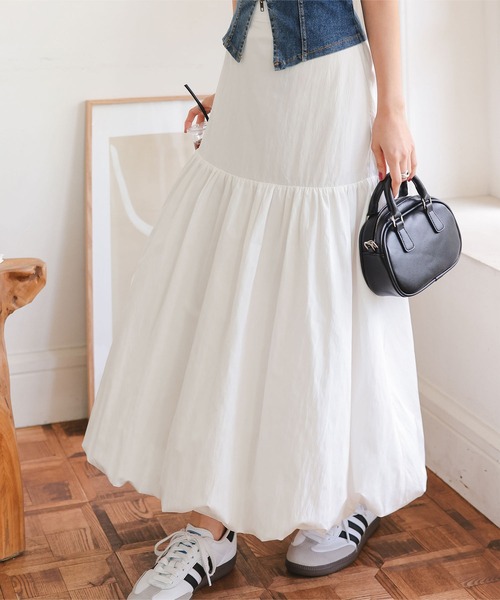 KOBE LETTUCE(コウベレタス)の「切替えバルーンスカート(スカート・レディース・グレー/ブラック/オフホワイト・M)」の14枚目の写真