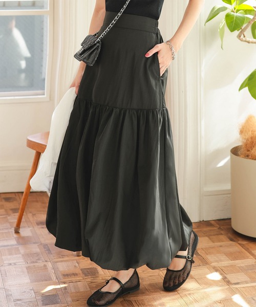 KOBE LETTUCE(コウベレタス)の「切替えバルーンスカート(スカート・レディース・グレー/ブラック/オフホワイト・M)」の12枚目の写真