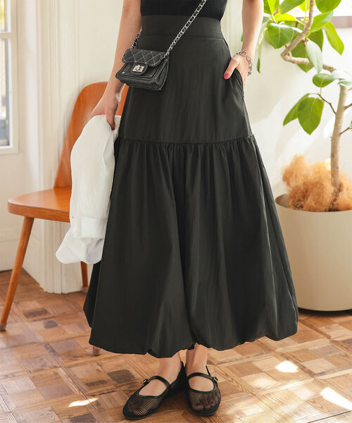 KOBE LETTUCE(コウベレタス)の「切替えバルーンスカート(スカート・レディース・グレー/ブラック/オフホワイト・M)」の19枚目の写真