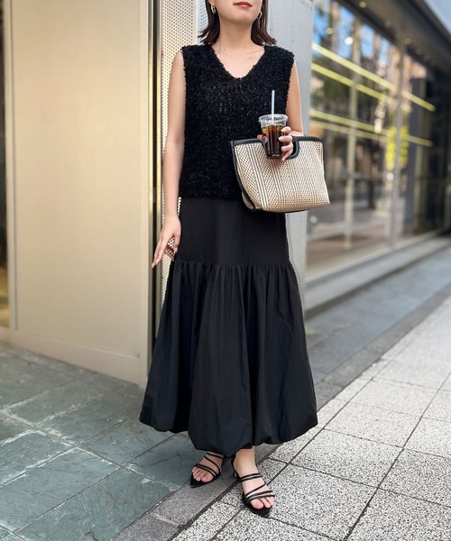 KOBE LETTUCE(コウベレタス)の「切替えバルーンスカート(スカート・レディース・グレー/ブラック/オフホワイト・M)」の15枚目の写真