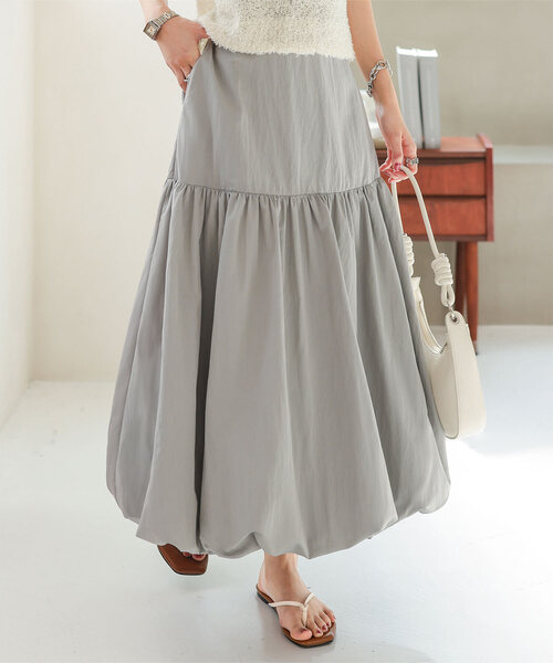 KOBE LETTUCE(コウベレタス)の「切替えバルーンスカート(スカート・レディース・グレー/ブラック/オフホワイト・M)」の16枚目の写真