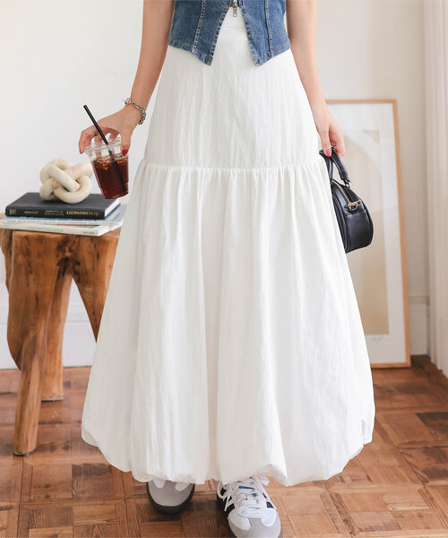 KOBE LETTUCE(コウベレタス)の「切替えバルーンスカート(スカート・レディース・グレー/ブラック/オフホワイト・M)」の18枚目の写真