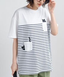 rps | ねこだらけ３ポケットボーダーワイドＴ(Tシャツ/カットソー)