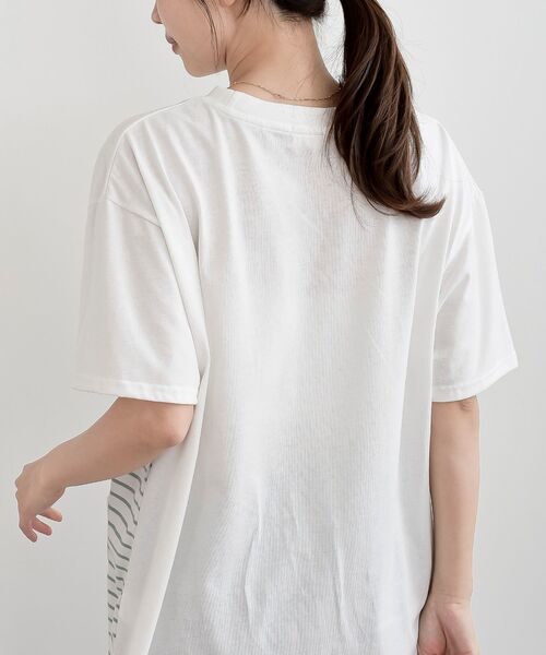rps（アールピーエス）の「ねこだらけ３ポケットボーダーワイドＴ（Tシャツ/カットソー・レディース・ネイビー/ミント・フリー）」の9枚目の写真