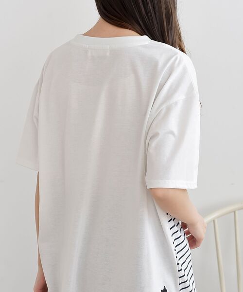 rps（アールピーエス）の「ねこだらけ３ポケットボーダーワイドＴ（Tシャツ/カットソー・レディース・ネイビー/ミント・フリー）」の17枚目の写真
