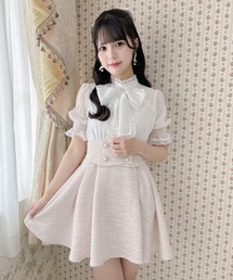 Rojita 花柄半袖ミニワンピース アイボリー 新品未使用 Mサイズ追加】花柄半袖ミニワンピース（ワンピース）｜ROJITA