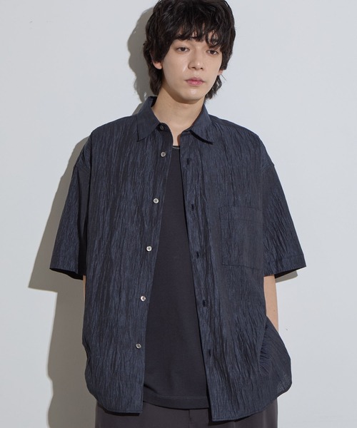 web限定アイテム SLICK/スリック】Linen Shirt Collar Regular Check Washer トップス