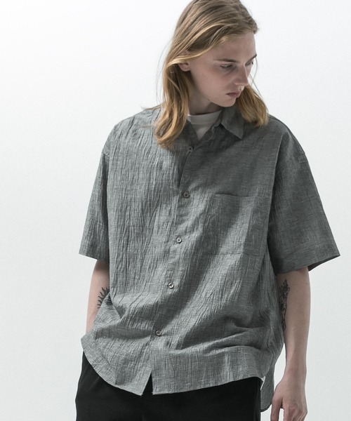 SLICK(スリック)の「【SLICK/スリック】Linen Washer Check Regular Collar Shirt/ リネンワッシャーチェックレギュラーカラーシャツ(シャツ/ブラウス・メンズ・ネイビー/ライトグレー・1/2/3)」の2枚目の写真
