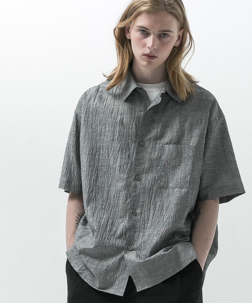 SLICK(スリック)の「【SLICK/スリック】Linen Washer Check Regular Collar Shirt/ リネンワッシャーチェックレギュラーカラーシャツ(シャツ/ブラウス・メンズ・ネイビー/ライトグレー・1/2/3)」の3枚目の写真