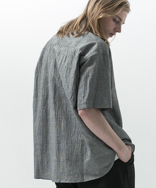 SLICK(スリック)の「【SLICK/スリック】Linen Washer Check Regular Collar Shirt/ リネンワッシャーチェックレギュラーカラーシャツ(シャツ/ブラウス・メンズ・ネイビー/ライトグレー・1/2/3)」の5枚目の写真