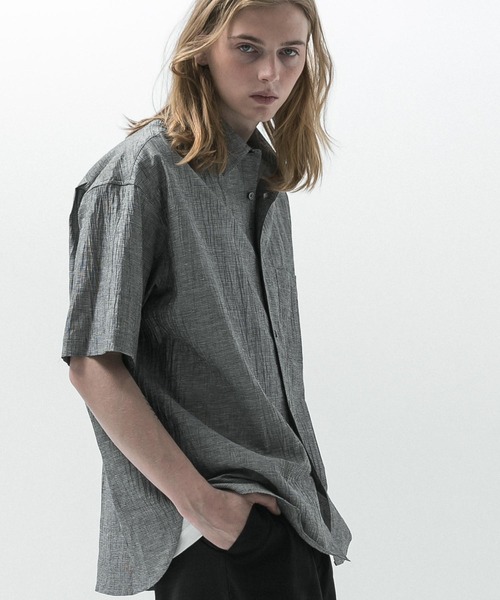 SLICK(スリック)の「【SLICK/スリック】Linen Washer Check Regular Collar Shirt/ リネンワッシャーチェックレギュラーカラーシャツ(シャツ/ブラウス・メンズ・ネイビー/ライトグレー・1/2/3)」の6枚目の写真