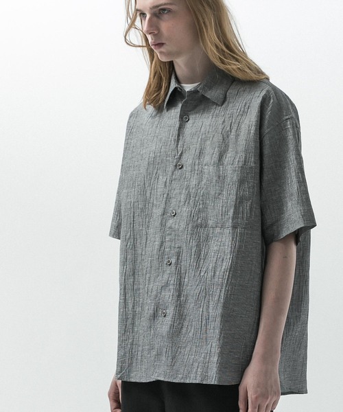 SLICK(スリック)の「【SLICK/スリック】Linen Washer Check Regular Collar Shirt/ リネンワッシャーチェックレギュラーカラーシャツ(シャツ/ブラウス・メンズ・ネイビー/ライトグレー・1/2/3)」の8枚目の写真
