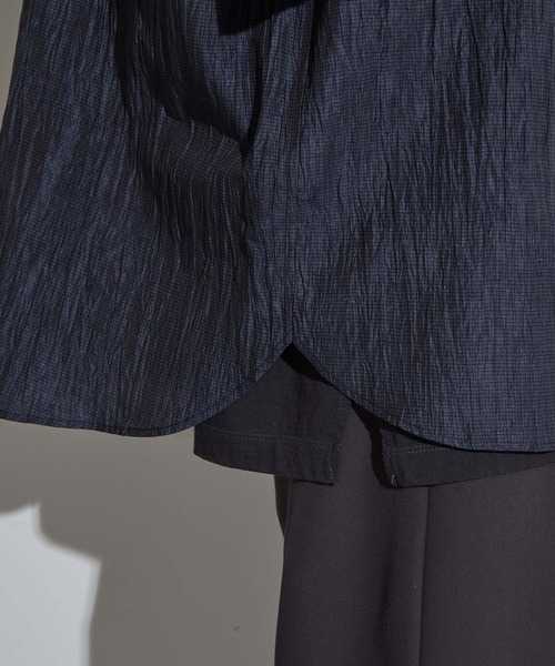 SLICK(スリック)の「【SLICK/スリック】Linen Washer Check Regular Collar Shirt/ リネンワッシャーチェックレギュラーカラーシャツ(シャツ/ブラウス・メンズ・ネイビー/ライトグレー・1/2/3)」の22枚目の写真