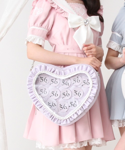 DearMyLove(ディアマイラブ)の「ハートパールキルティング痛バッグ(ショルダーバッグ・レディース・ブルー/ホワイト/ピンク/ブラック/パープル・FREE)」の5枚目の写真