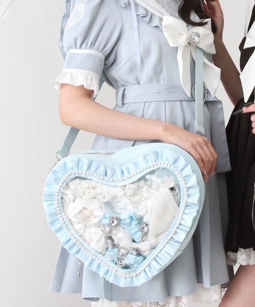 DearMyLove(ディアマイラブ)の「ハートパールキルティング痛バッグ(ショルダーバッグ・レディース・ブルー/ホワイト/ピンク/ブラック/パープル・FREE)」の4枚目の写真