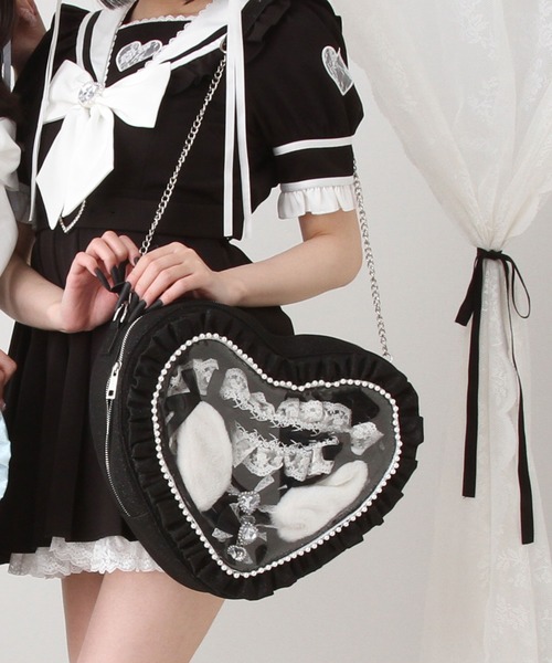 DearMyLove(ディアマイラブ)の「ハートパールキルティング痛バッグ(ショルダーバッグ・レディース・ブルー/ホワイト/ピンク/ブラック/パープル・FREE)」の3枚目の写真