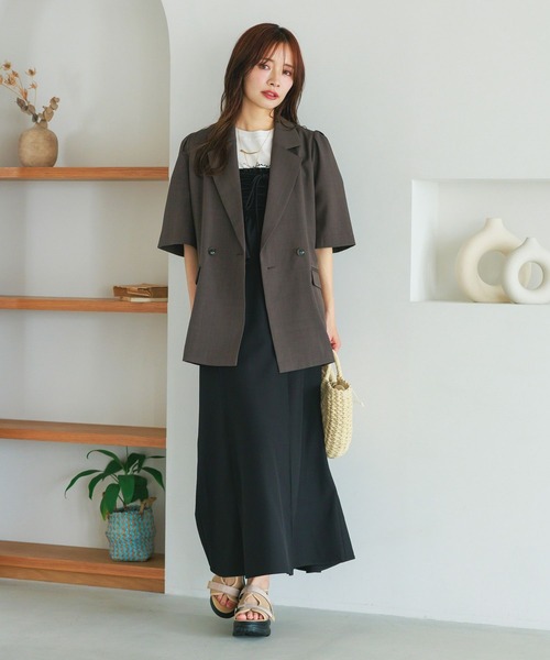 mysty woman（ミスティウーマン）の「ニュアンスロゴコンパクトTシャツ　495369（Tシャツ/カットソー・レディース・オフホワイト/グレイッシュブルー/ブラック/ピンク系その他・FREE）」の8枚目の写真