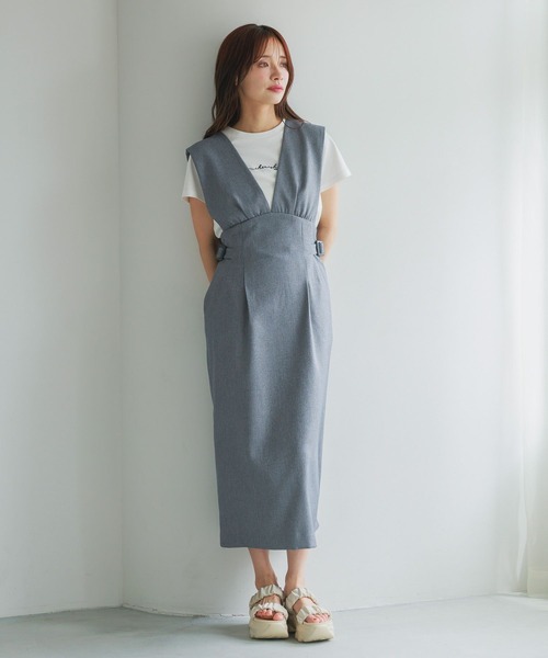 mysty woman（ミスティウーマン）の「ニュアンスロゴコンパクトTシャツ　495369（Tシャツ/カットソー・レディース・オフホワイト/グレイッシュブルー/ブラック/ピンク系その他・FREE）」の9枚目の写真