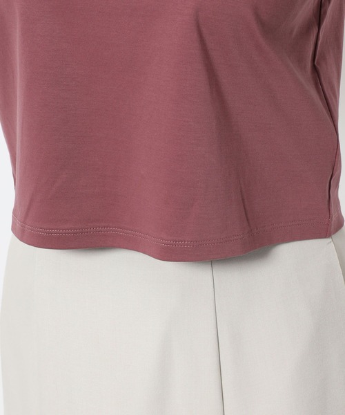 mysty woman（ミスティウーマン）の「ニュアンスロゴコンパクトTシャツ　495369（Tシャツ/カットソー・レディース・オフホワイト/グレイッシュブルー/ブラック/ピンク系その他・FREE）」の19枚目の写真