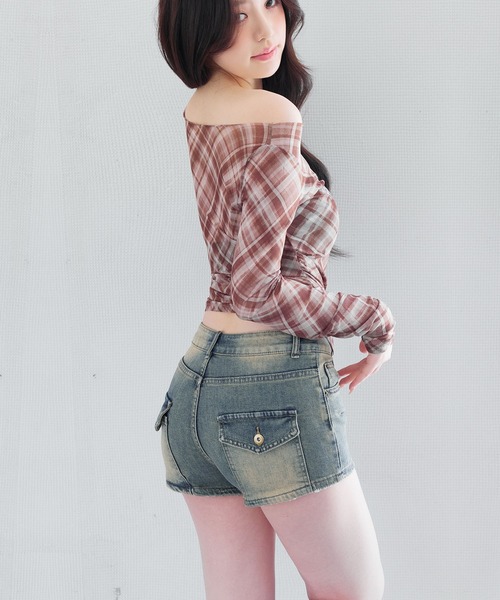 SAISON DE PAPILLON(セゾンドパピヨン)の「ヴィンテージウォッシュショートデニムパンツ(デニムパンツ・レディース・グレー/ブルー・M/L/S)」の19枚目の写真