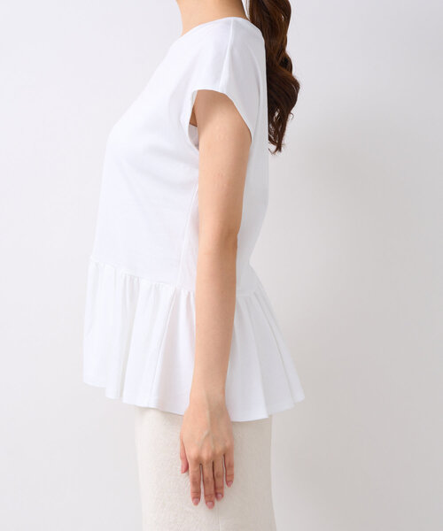 La boutique BonBon（ラブティックボンボン）の「【スタイルUP】アシメペプラムカットソー（Tシャツ/カットソー・レディース・ピンク/ネイビー/ホワイト・FREE）」の5枚目の写真