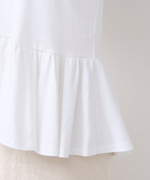 La boutique BonBon（ラブティックボンボン）の「【スタイルUP】アシメペプラムカットソー（Tシャツ/カットソー・レディース・ピンク/ネイビー/ホワイト・FREE）」の9枚目の写真