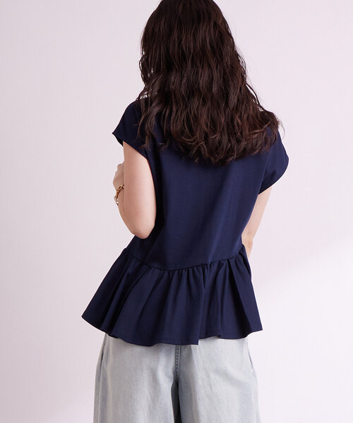 La boutique BonBon（ラブティックボンボン）の「【スタイルUP】アシメペプラムカットソー（Tシャツ/カットソー・レディース・ピンク/ネイビー/ホワイト・FREE）」の12枚目の写真