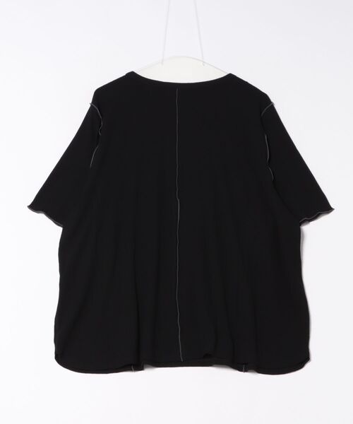 leswel(レスウェル)の「【L~5L 大きいサイズ】ソフトテレコ配色メローTシャツ 6分袖 春夏 メローデザイン(Tシャツ/カットソー・レディース・カーキ/ブラック/ブルー・LL/L/5L/3L/4L)」の21枚目の写真