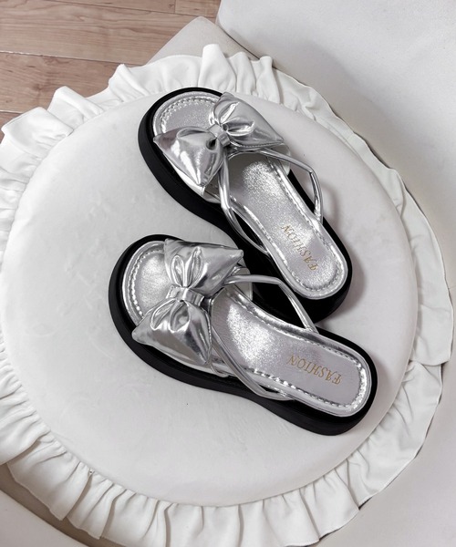 【夏映え確実/存在感のあるビッグリボン厚底】CHANEL サンダル セール】ビッグリボン厚底サンダル（サンダル）｜Mejoul