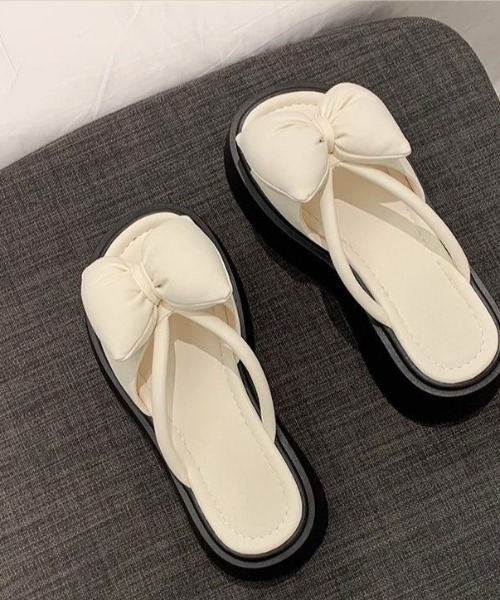 【夏映え確実/存在感のあるビッグリボン厚底】CHANEL サンダル セール】ビッグリボン厚底サンダル（サンダル）｜Mejoul