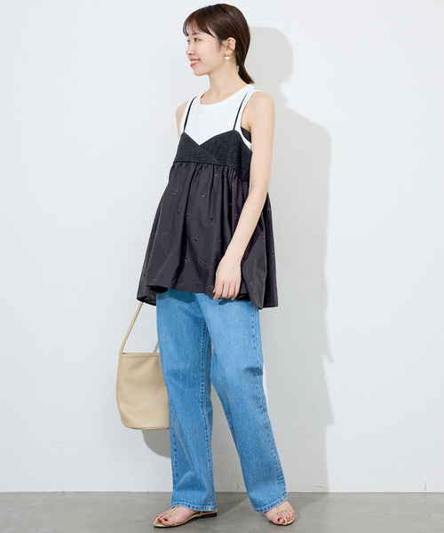 slobeiena スローブイエナ　カット刺しゅうキャミブラウス SLOBE IENA（スローブイエナ）の「カット刺しゅうキャミブラウス