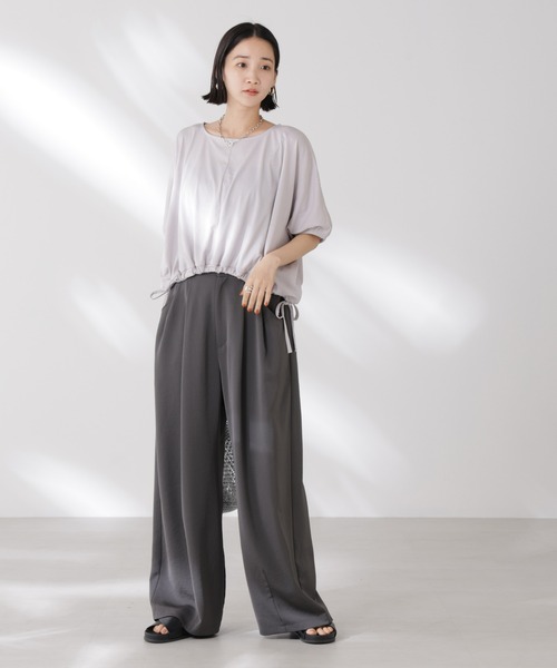 セール】吸水速乾抗菌防臭クロップドドロストトップス（Tシャツ