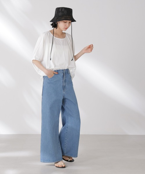 NANO universe(ナノユニバース)の「吸水速乾抗菌防臭クロップドドロストトップス(Tシャツ/カットソー・レディース・ブラック/ライトグレー/ホワイト・FREE)」の6枚目の写真