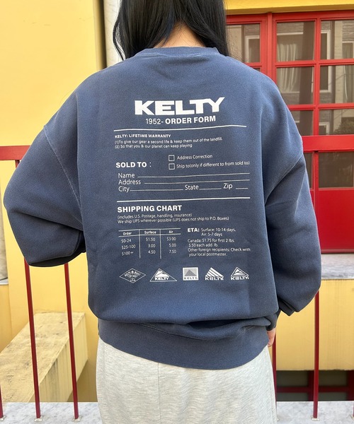 KELTY（ケルティ）の「【KELTY】≪限定別注≫ バックプリントロゴ ピグメントダイスウェット　/ビンテージ/ヴィンテージ/Vintage加工（スウェット・レディース・ブラック/ネイビー/ベージュ・S/M/L/XS）」の3枚目の写真