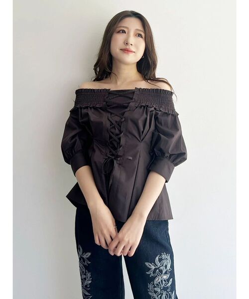 MERCURYDUO(マーキュリーデュオ)の「前後2WAYレースアップコルセットブラウス(シャツ/ブラウス・レディース・ブラウン/オフホワイト/ブルー・FREE)」の15枚目の写真