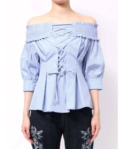 MERCURYDUO(マーキュリーデュオ)の「前後2WAYレースアップコルセットブラウス(シャツ/ブラウス・レディース・ブラウン/オフホワイト/ブルー・FREE)」の18枚目の写真