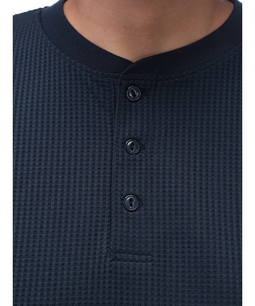 B&T CLUB(ビーティークラブ)の「ヘンリーネック 半袖 Tシャツ メンズ 大きいサイズ カジュアル B&T CLUB (ビーアンドティークラブ) SOLOTEX ワッフル(Tシャツ/カットソー・メンズ・ホワイト/カーキ/ブラック/ネイビー・X2(4L~5L)/X1(3L~4L)/X3(6L~7L)/X4(8L~9L))」の19枚目の写真