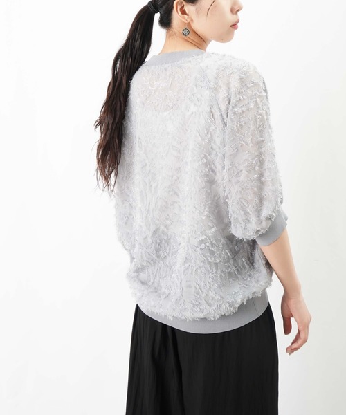 ブラウス シャツ LC/LLL カットジャガードラグランクルーネックブラウス レディース LADY LUCK LUCA ブラウス シャツ LC/LLL カットジャガード