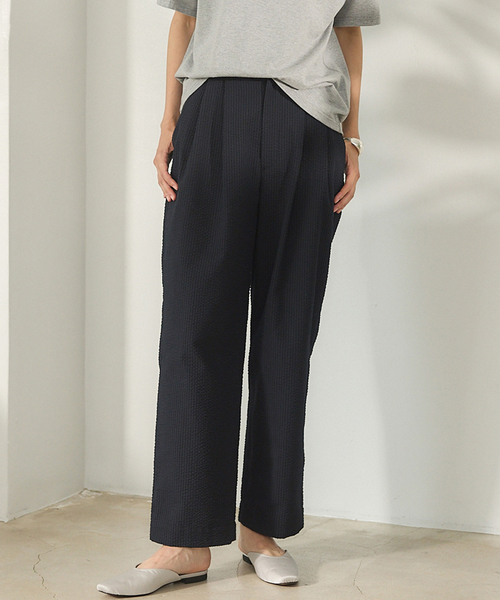 Black Fleece シアサッカー スラックス stanley blacker】【春夏】0タックスラックス/ネイビー×シア