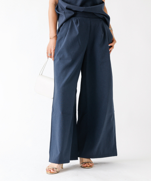 DESIGNWORKS（デザインワークス）の「【セットアップ対応】リネン調リラックスタックワイドパンツ（その他パンツ・レディース・ライトグレー/ネイビー/グレー・フリー）」の22枚目の写真