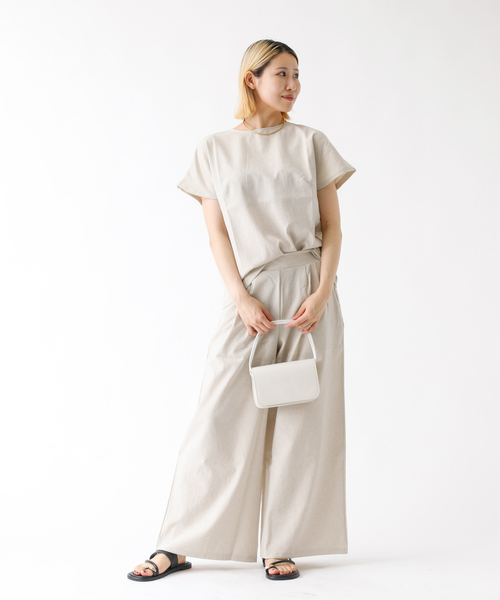 DESIGNWORKS（デザインワークス）の「【セットアップ対応】リネン調リラックスタックワイドパンツ（その他パンツ・レディース・ライトグレー/ネイビー/グレー・フリー）」の19枚目の写真