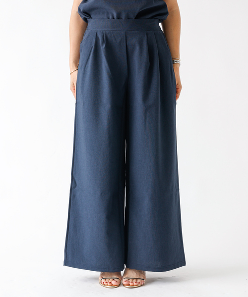 DESIGNWORKS（デザインワークス）の「【セットアップ対応】リネン調リラックスタックワイドパンツ（その他パンツ・レディース・ライトグレー/ネイビー/グレー・フリー）」の11枚目の写真