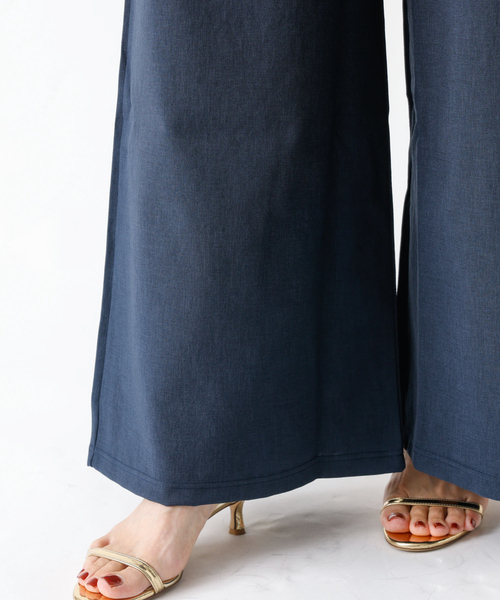 DESIGNWORKS（デザインワークス）の「【セットアップ対応】リネン調リラックスタックワイドパンツ（その他パンツ・レディース・ライトグレー/ネイビー/グレー・フリー）」の8枚目の写真