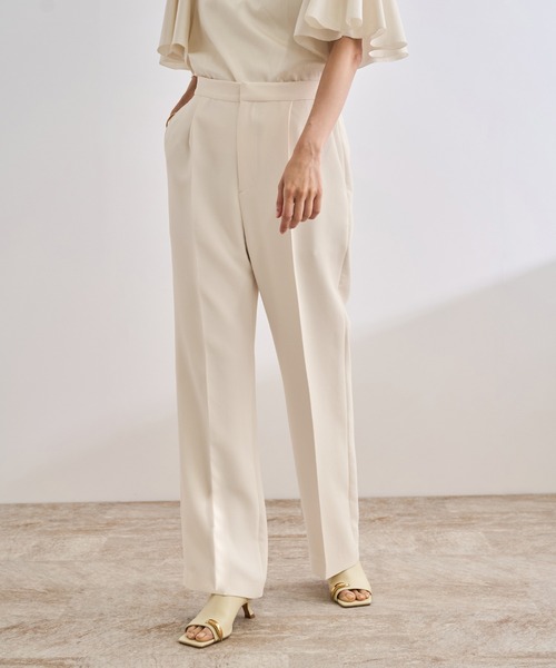 ROPE'（ロペ）の「【WEB・一部店舗限定】バックサテンセミフレアパンツ/洗える（その他パンツ・レディース・ブラック/ホワイト・36/38）」の18枚目の写真