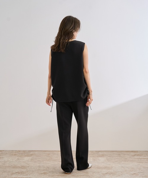 ROPE'（ロペ）の「【WEB・一部店舗限定】バックサテンセミフレアパンツ/洗える（その他パンツ・レディース・ブラック/ホワイト・36/38）」の20枚目の写真