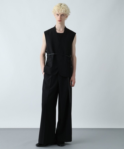 HARE(ハレ)の「【SET UP対応】シックリラックスアシメワイドトラウザー(HARE)(スラックス・メンズ・ブラウン/グレー/ブラック・FREE)」の4枚目の写真